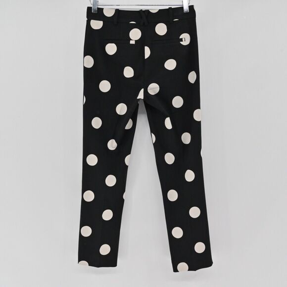 ANTHROPOLOGIE‎ Pants Womens Sz 2 Black Polka Dot The Essential Skinny Kick Flare - Picture 5 of 14
